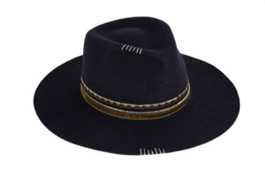 Pălărie Unisex Fedora cu Banda cu Motiv Indian Neagra B 28