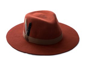 Pălărie Fedora Raspberry Sorbet din Lână Caramiziu D 89