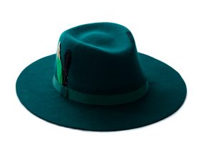Pălărie Fedora Raspberry Sorbet din Lână Verde Inchis D 89