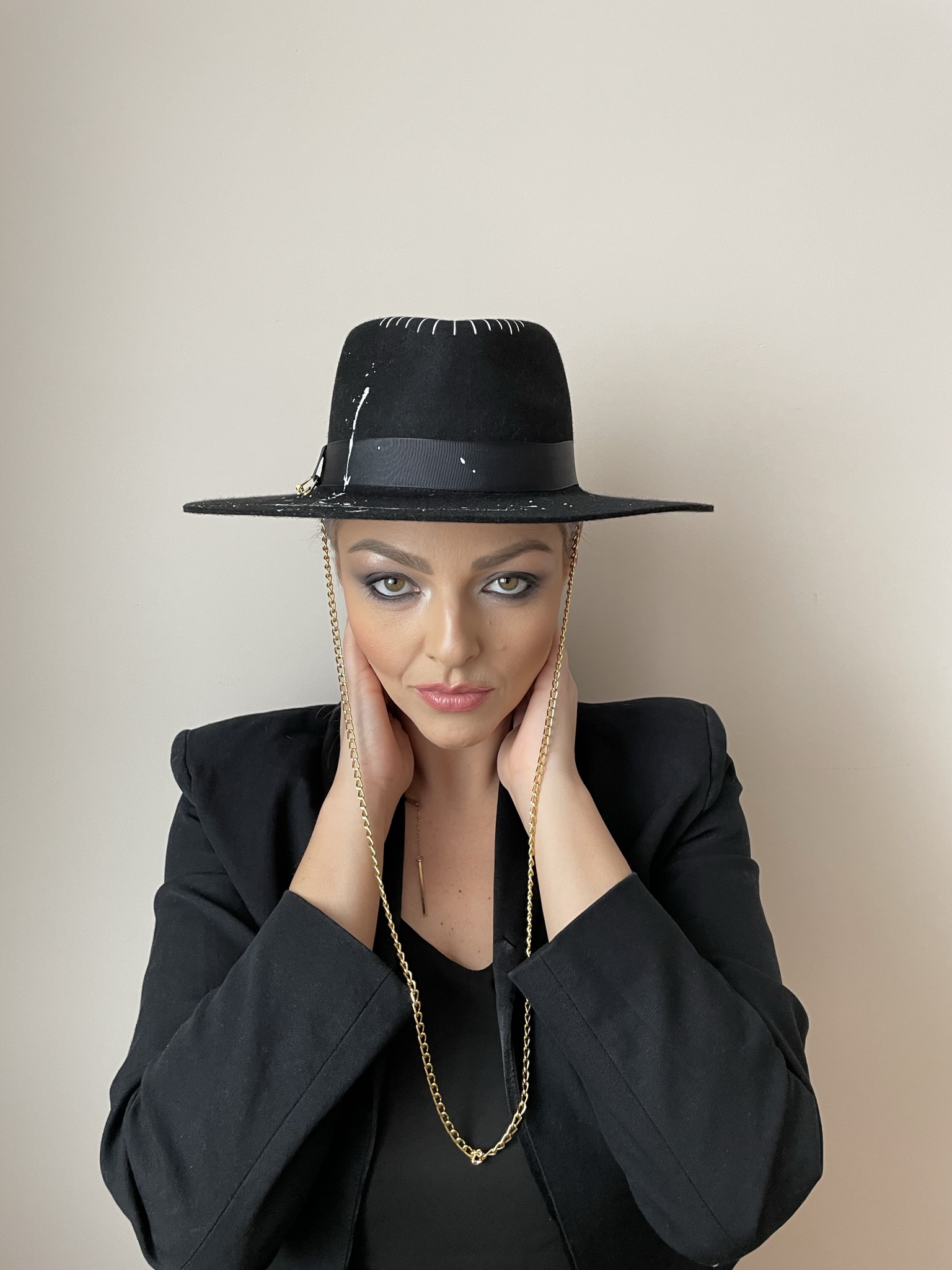 Palarie Fedora Splash Neagra D 99