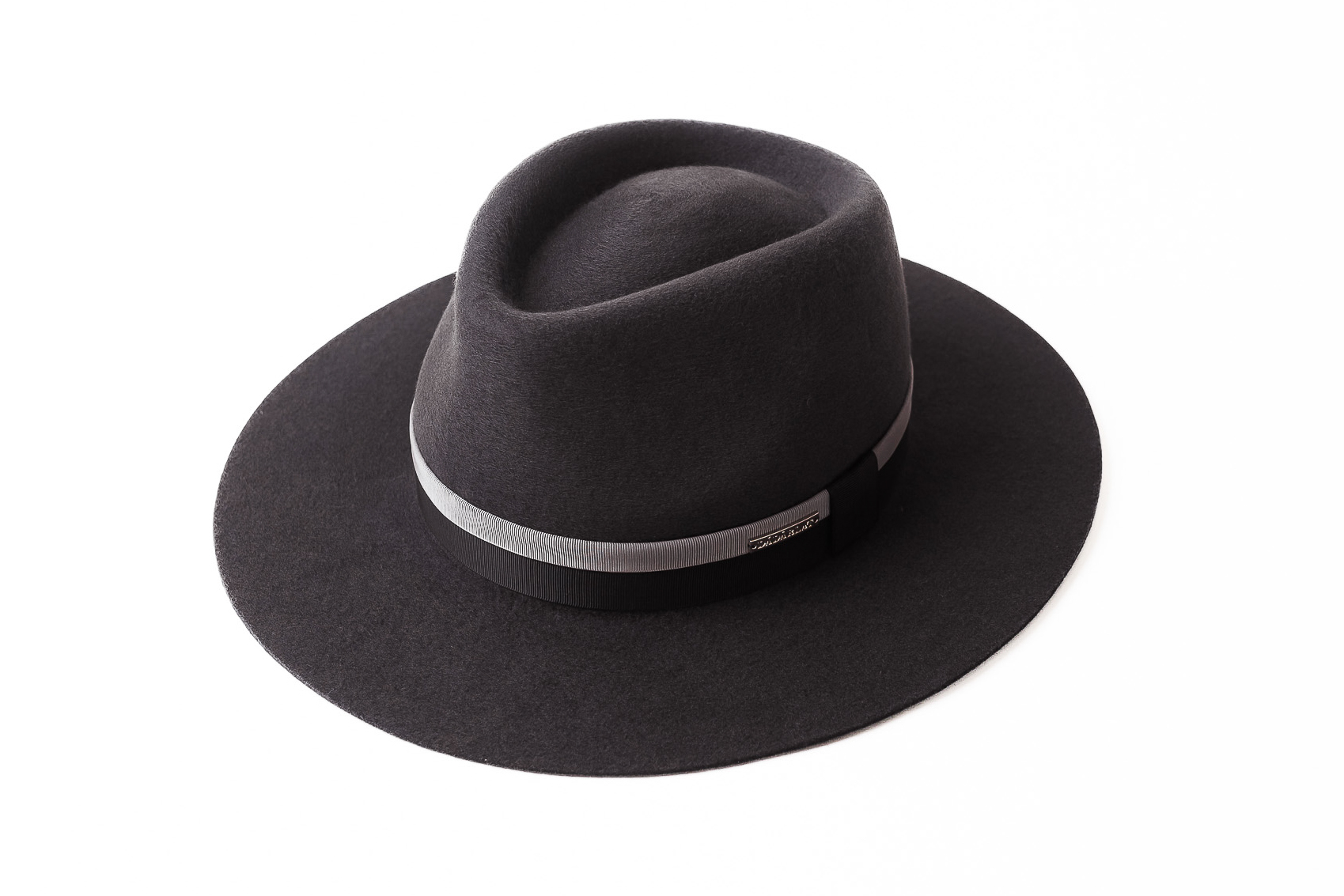 Palarie barbati eleganta gri inchis Fedora lana B35 Dadarlat