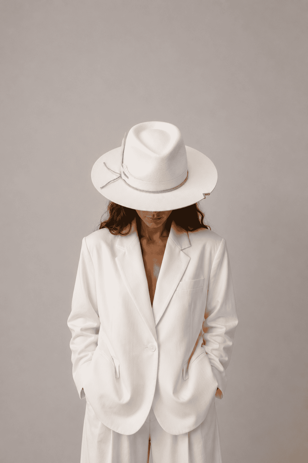 Palarie dama Fedora Echo Alb Palarie dama Fedora Echo Alb