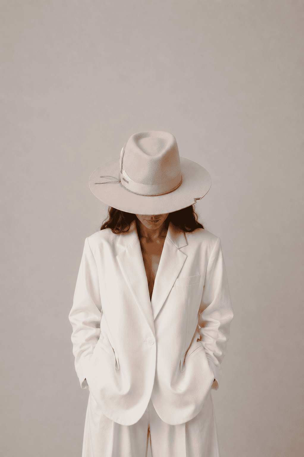 Palarie dama Fedora Echo Bej